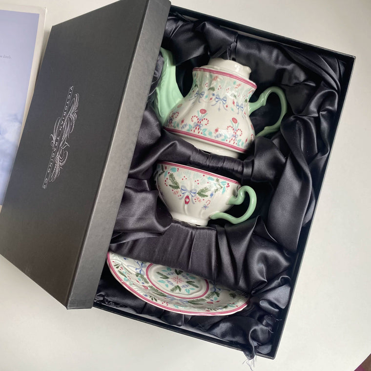 Ceramic Pot with Green Handle, Small Main Pot Gift Set Pitcher - detail 1