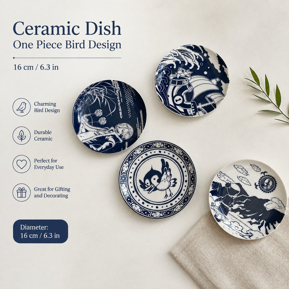 Momonosuke Ceramic Dish, 16 cm, Decorative Plate - detail 2