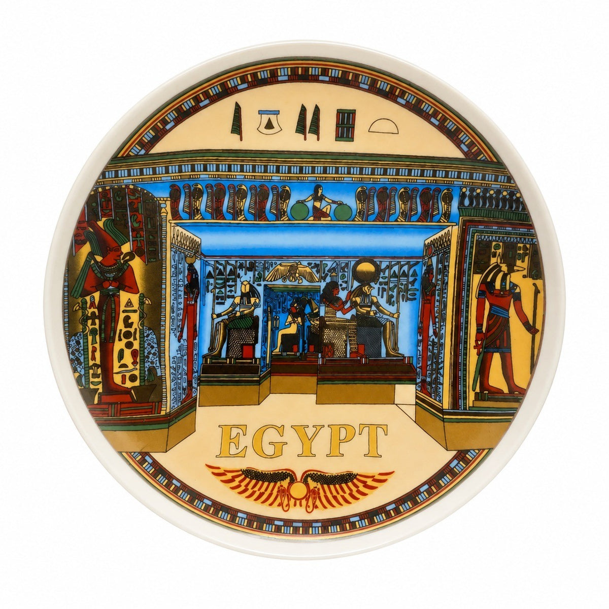 Egyptian Totem Ceramic Plate, 7.5 Inch, Decorative Dinnerware - product view 4
