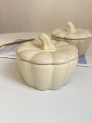 Ceramic Lidded Stew Cup, Matte Pumpkin, Soup Pot with Lid - detail 2
