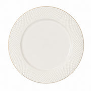 10 Inch Ceramic Plate, Gold Rim Diamond Embossed, Elegant Dinnerware - product view 1