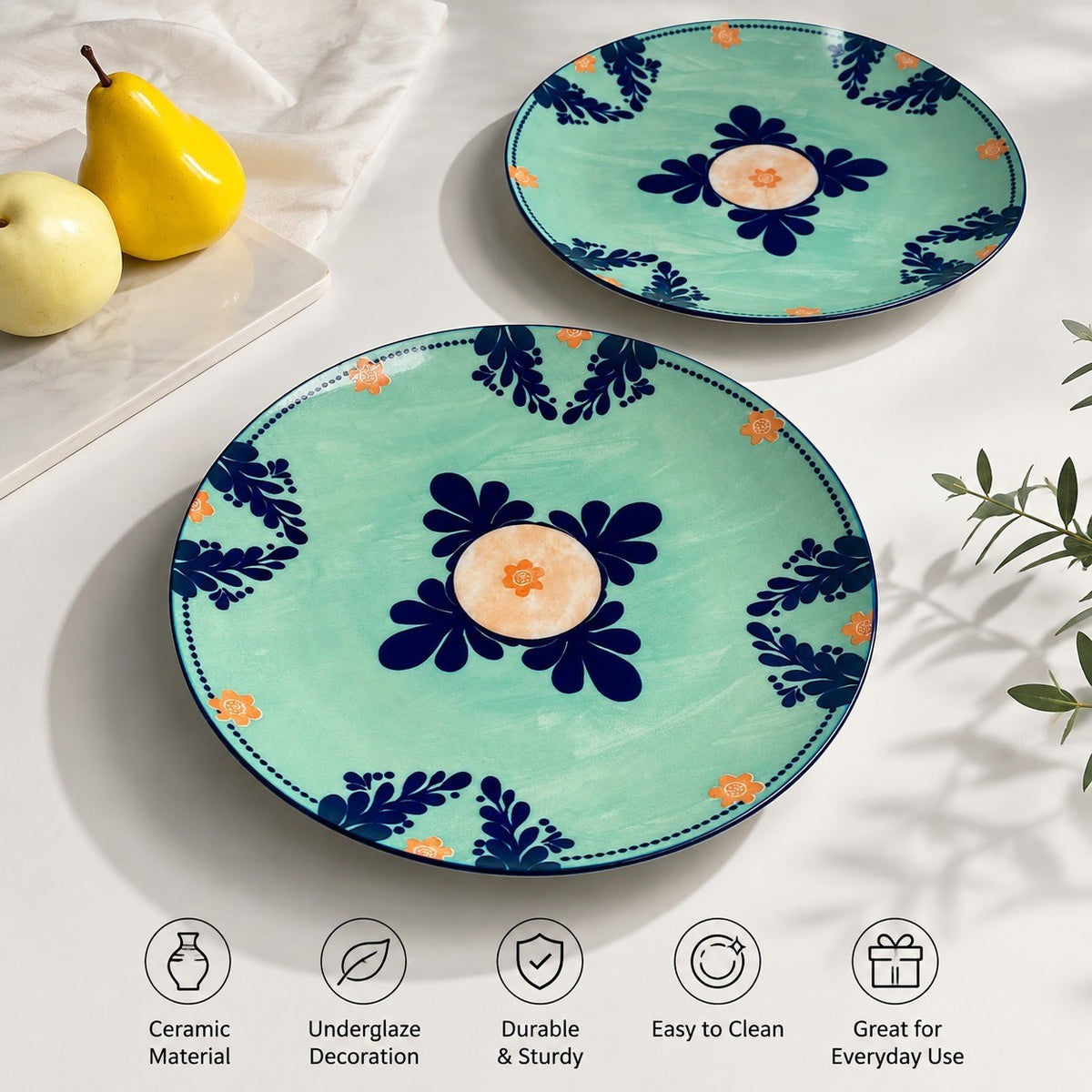 Ceramic Plate William Green, Underglaze Decorative Dinnerware - detail 3