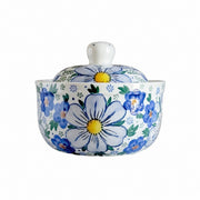 Small Covered Ceramic Stew Bowl, Hand-Painted - product view 4
