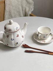 Red Rim Floral Ceramic Tableware Collection - detail 3