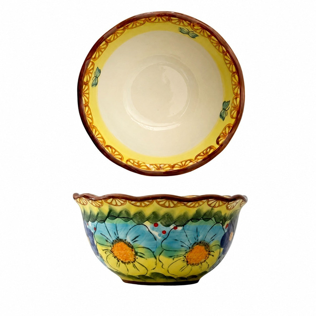 Underglaze Porcelain Floral Bowl, 5.2 Inch, Hand-Painted - product view 18