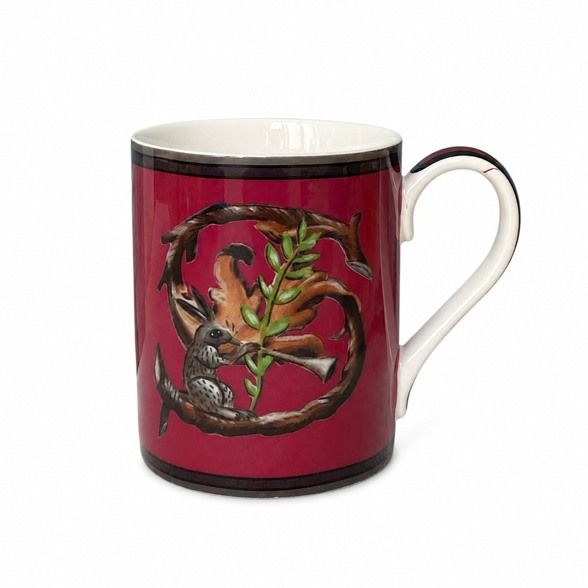 Red D Ceramic Mug, 350 ml, Coffee Tea Cup - product view 5