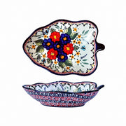 Underglaze Porcelain Leaf-Shaped Small Deep Dish - product view 2