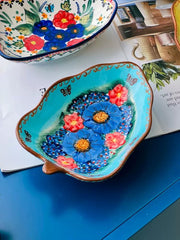 Underglaze Porcelain Leaf-Shaped Small Deep Dish - detail 2