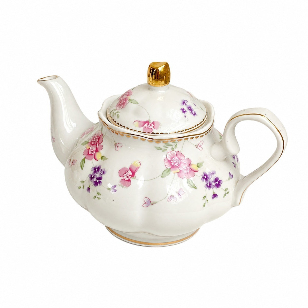 Ceramic Pumpkin Pot 1000 ml, Romantic Floral Design, Decorative Planter Tabletop Accessory - product view 2