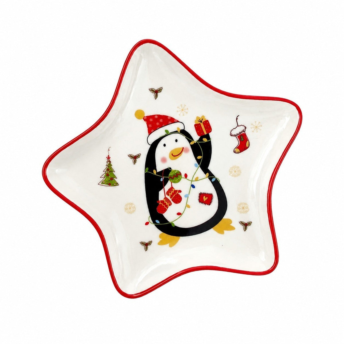 Ceramic Dish Star Penguin Design, Decorative Plate, Kitchen & Home - product view 2