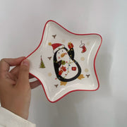 Ceramic Dish Star Penguin Design, Decorative Plate, Kitchen & Home - detail 1