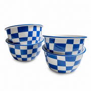 Ceramic Bowl, Blue and White Check, 11.8 cm - product view 1