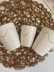 Ceramic Cup, Diamond Relief Gold Detail, 380 ml - detail 3