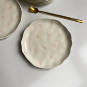 Pink Heart Ceramic Small Dish, 15 x 1.5 cm, Underglaze Decoration - detail 1