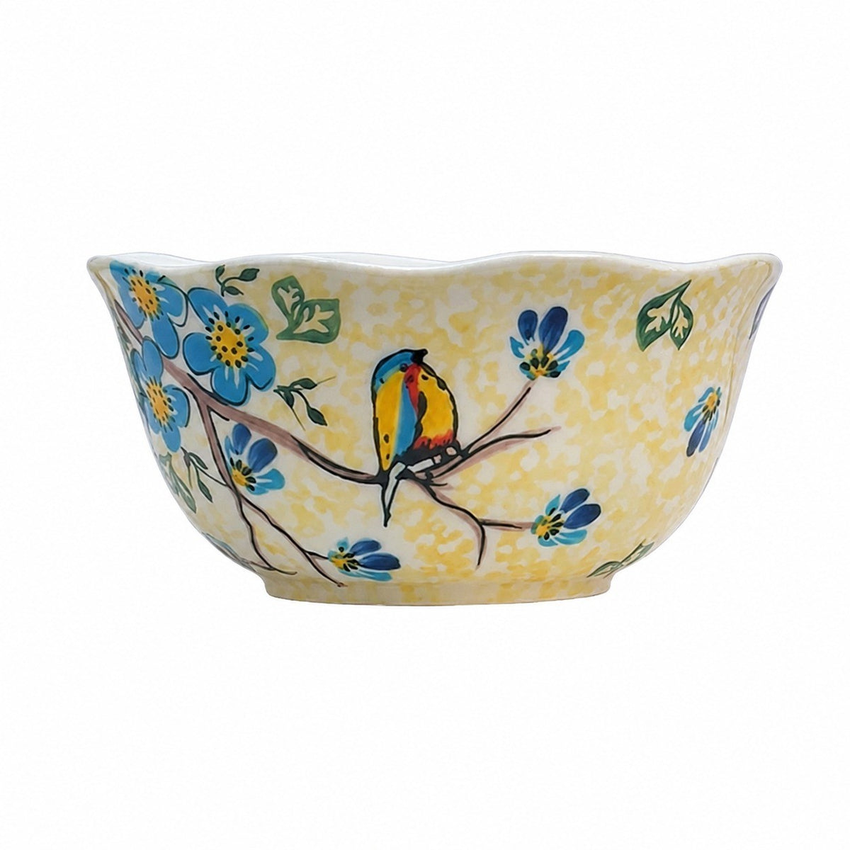 Underglaze Porcelain Floral Bowl, 5.2 Inch, Hand-Painted - product view 22