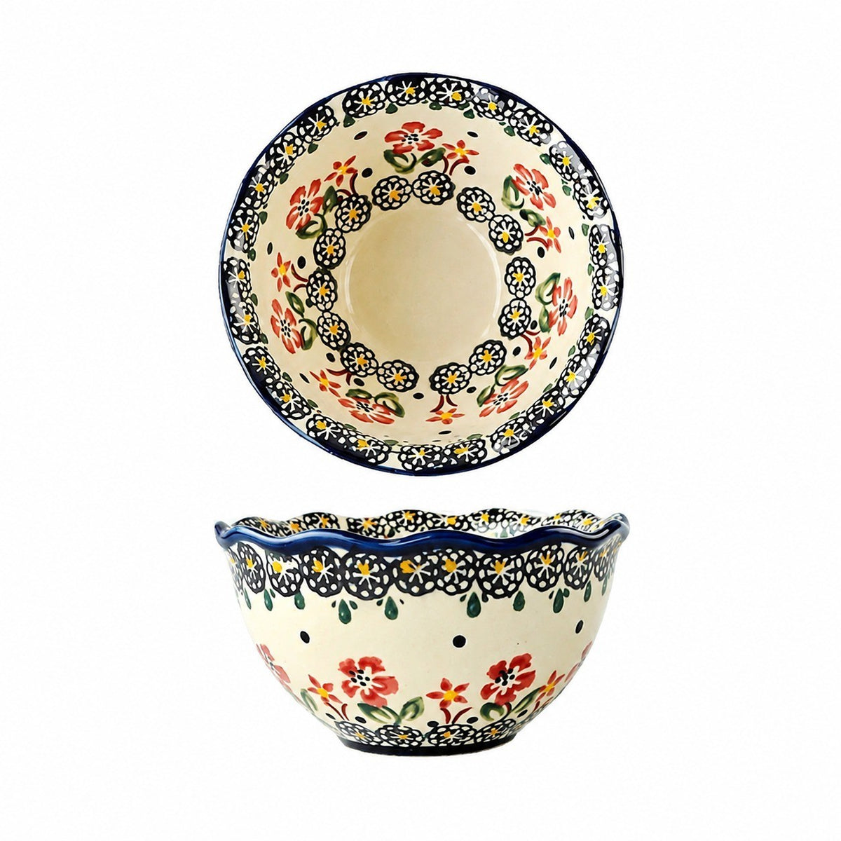 Underglaze Porcelain Floral Bowl, 5.2 Inch, Hand-Painted - product view 19