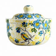 Small Covered Ceramic Stew Bowl, Hand-Painted - product view 1