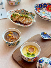 Small Covered Ceramic Stew Bowl, Hand-Painted - detail 2