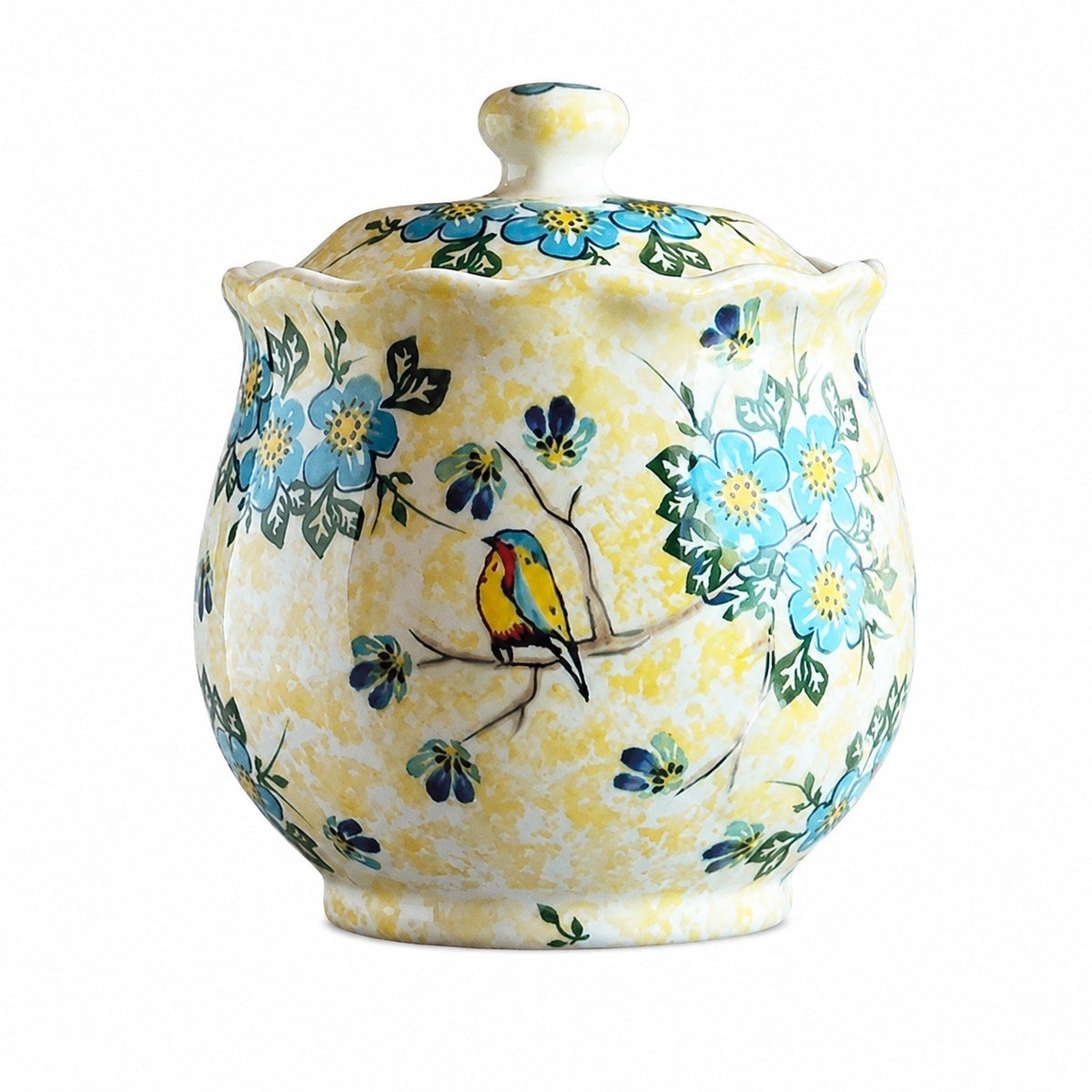 Ceramic Lidded Storage Jar, Small 1000ml, Hand-Painted - product view 7