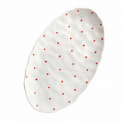 Ceramic Oval Platter 12 Inch, Small Heart Underglaze Decorative Serving Dish - product view 1
