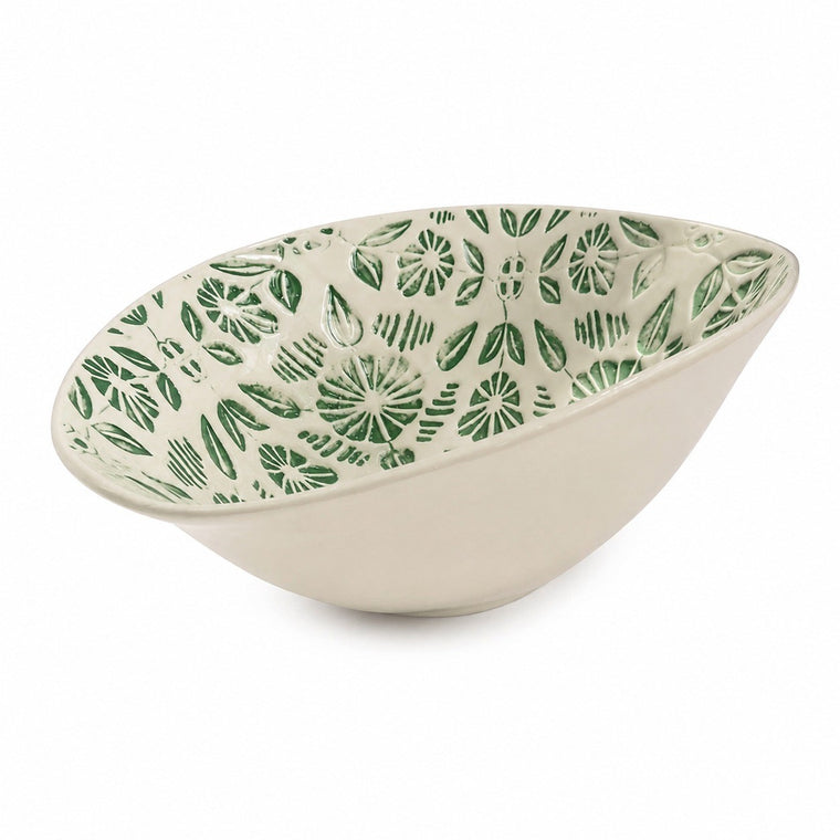 Yellow Coin Pattern Ingot Shape Porcelain Bowl, 17.5x15.5x7cm, Hand-Painted Relief - product view 2