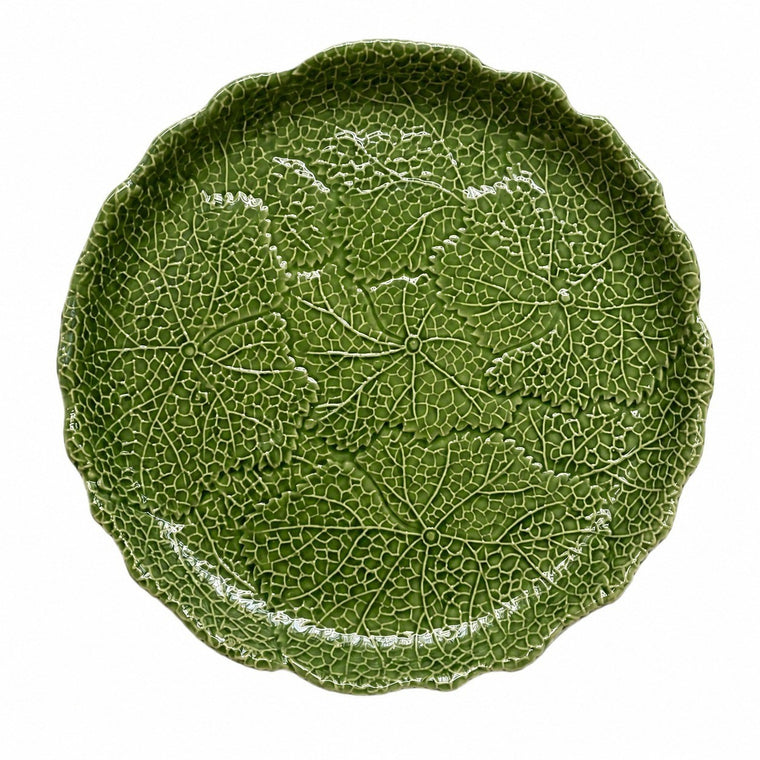 Relief Leaf Ceramic Plate, Large 33 x 3 cm, Underglaze Decorative Dinnerware - product view 1