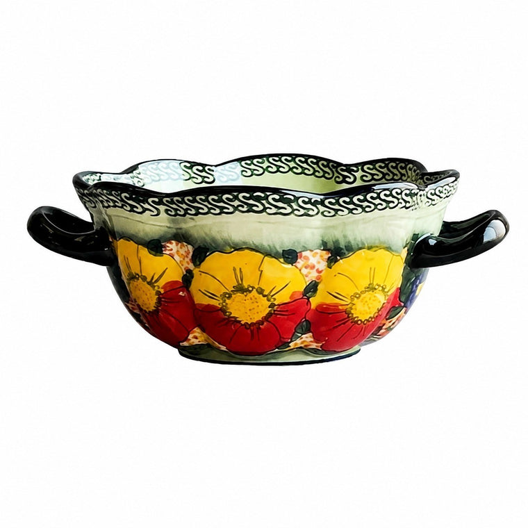 Double-Handled Large Ceramic Soup Bowl - product view 2