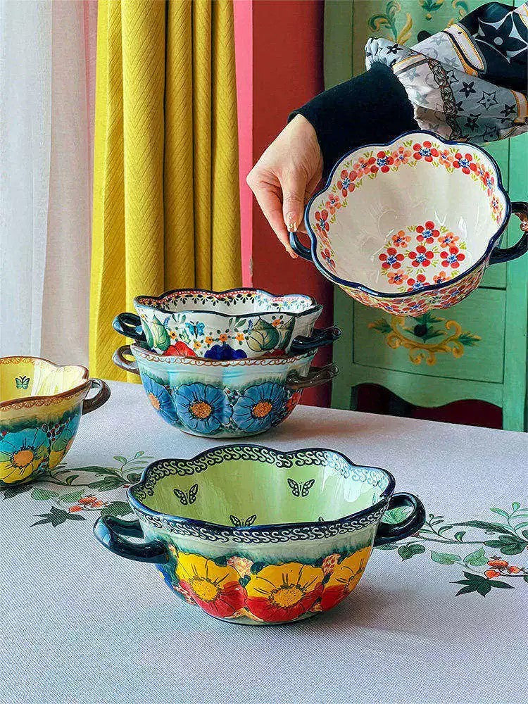 Double-Handled Large Ceramic Soup Bowl - detail 1
