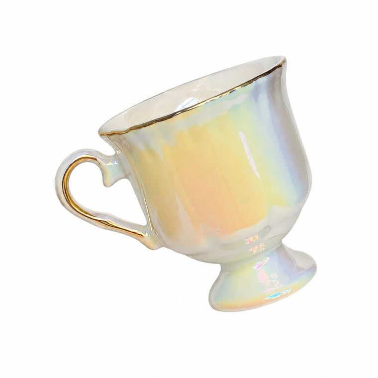 Ceramic Cup 100 ml, Gold Painted Detail - product view 2