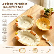 Underglaze Porcelain Plate 9 Inch, Fried Shrimp Design Dinnerware Set - detail 2