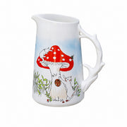 Cartoon Underglaze Pottery Water Pitcher, Mushroom Design, Ceramic Tableware - product view 1