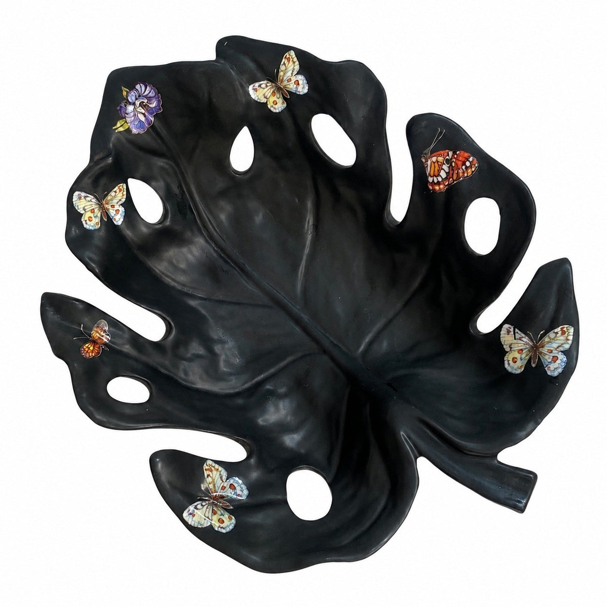 Black Leaf Ceramic Bowl, 29 x 22 x 8.5 cm, Decorative Serving Bowl - product view 1