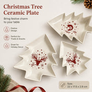 Small White Christmas Tree Ceramic Plate - detail 2