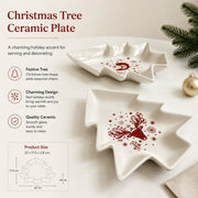 Small White Christmas Tree Ceramic Plate - detail 3