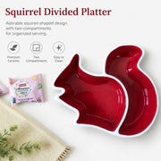 Squirrel Divided Platter, Ceramic Serving Tray with Compartments - detail 1