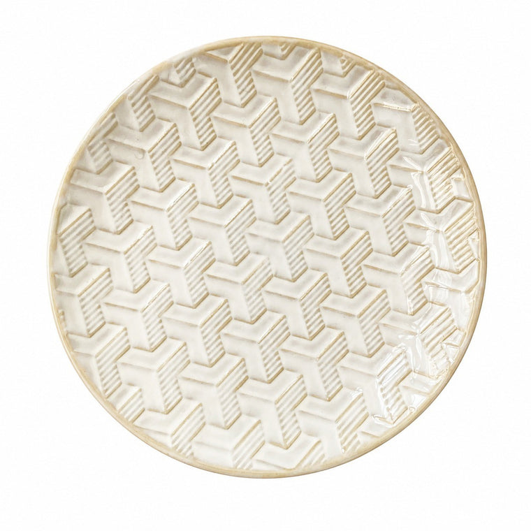 Relief Ceramic Plate, 20 x 2.5 cm, Decorative Dinnerware - product view 1