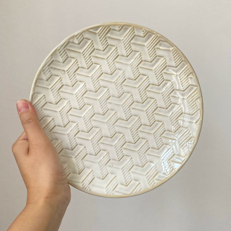 Relief Ceramic Plate, 20 x 2.5 cm, Decorative Dinnerware - detail 1