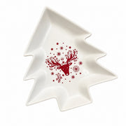 Small White Christmas Tree Ceramic Plate - product view 3