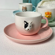 Raccoon Ceramic Cup, Single Piece, Underglaze Relief Detail - detail 2
