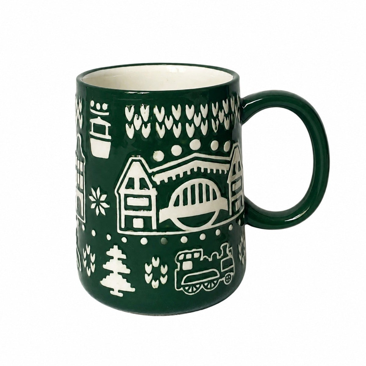 Red Whale Ceramic Mug, 450ml, Relief Detailing - product view 1