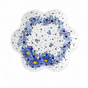 Forget-Me-Not Underglaze Porcelain Deep Plate, Large Flower, 6cm Deep - product view 1