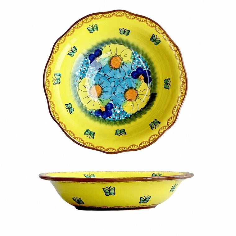 Painted Ceramic Sunhat Deep Plate, Sunrise, 8.46 Inch - product view 1