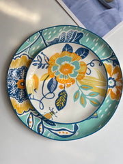 Blue Summer Flowers Ceramic Plate 7.8 Inch, Underglaze Decorative Dinnerware - detail 2