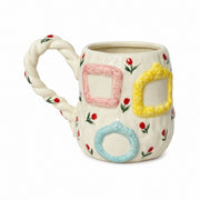 Pale Yellow Ceramic Mug, Hand-Painted, 430 ml, Coffee Tea Cup - product view 1