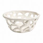 Blue-Dyed Openwork Ceramic Fruit Basket, 20 x 8.5 cm, Decorative Kitchen Storage - product view 1
