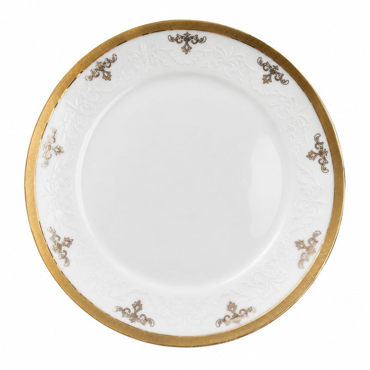 Wide Gold Rim Ceramic Plate 7.5 Inch, Elegant Dinnerware - product view 2