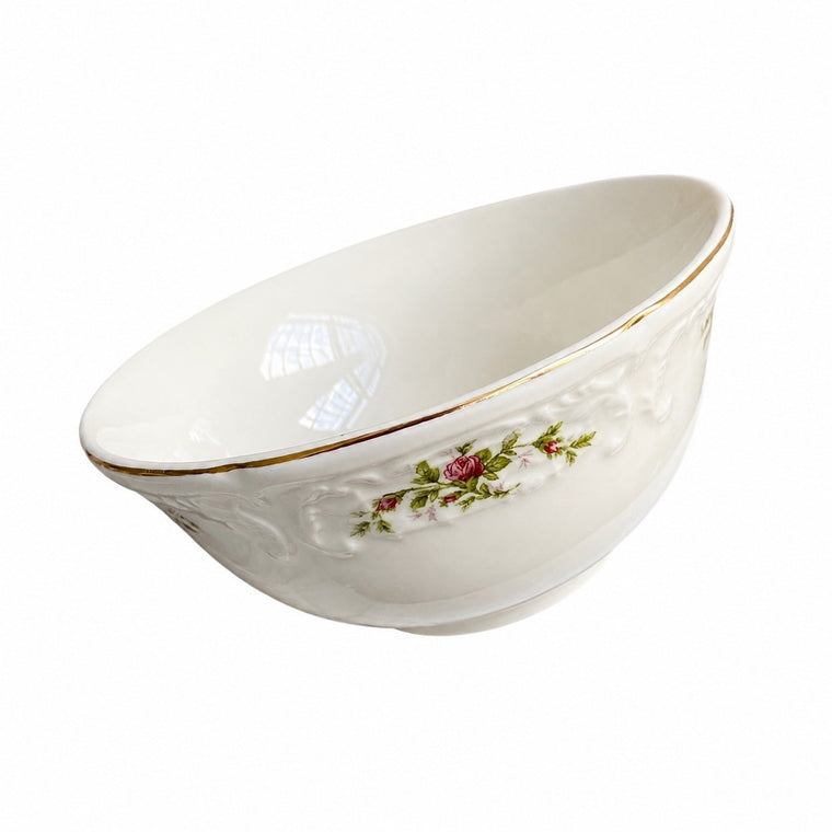 Moss Rose Ceramic Bowl, 4.75 Inch, Relief Detailing - product view 2