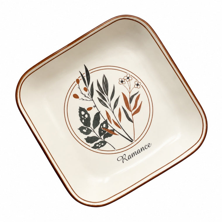Rice-Harvest Motif Deep Plate, 8 Inch Ceramic, 20 x 4 cm, Underglaze Decoration - product view 1