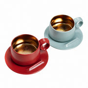Ceramic Coffee Cup Pair, Starry Black Iris & Pale Celadon Magnolia, Boxed Set - product view 12