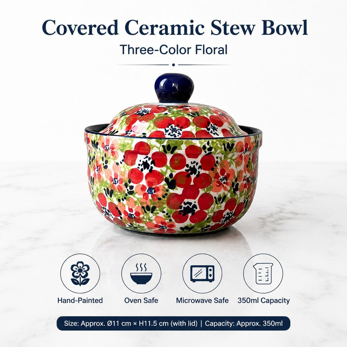 Covered Ceramic Stew Bowl - detail 1